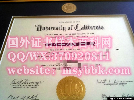 【美国学院】加州大学伯克利分校毕业证书样本