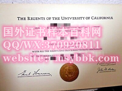 【美国学院】加州大学洛杉矶分校毕业证书样本
