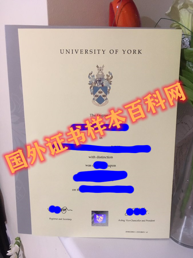 最新英国:约克大学毕业证书样本