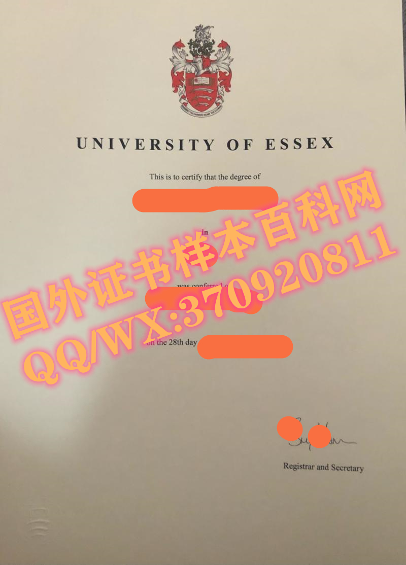 英国埃塞克斯大学毕业证样本