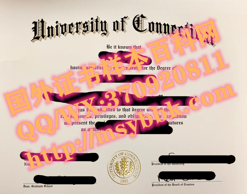 美国康涅狄格大学毕业证模板