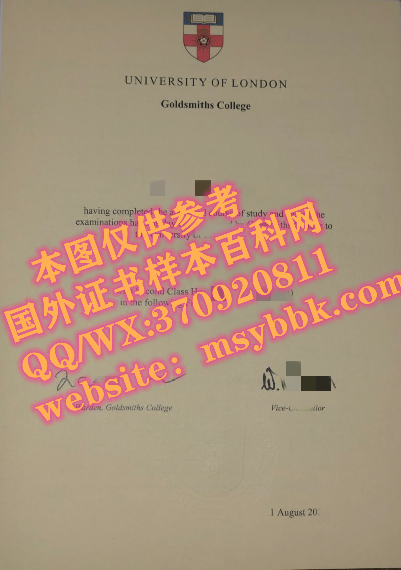 伦敦大学金史密斯学院毕业证书及镭射真实案例