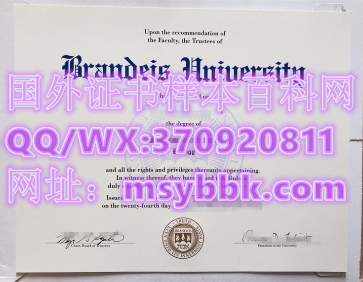 布兰迪斯大学毕业证书模板-美国大学毕业季