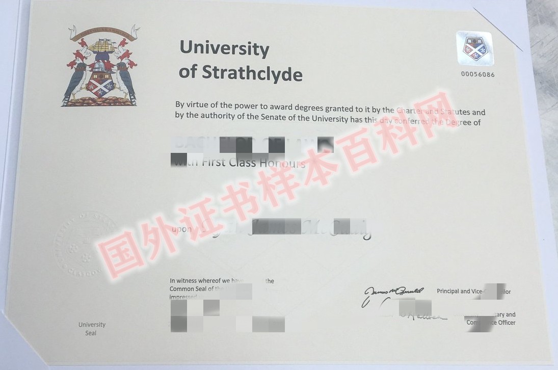 全网展示:英国思克莱德大学毕业证样本