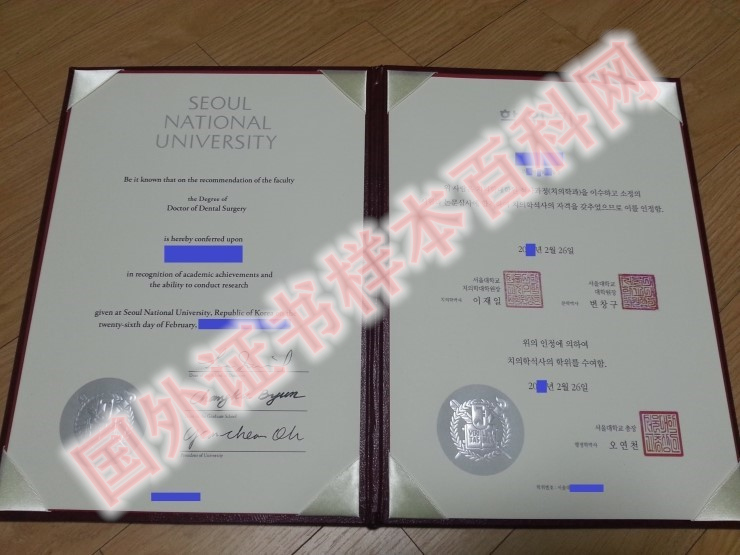 版本定制:韩国首尔国立大学毕业证原版样本